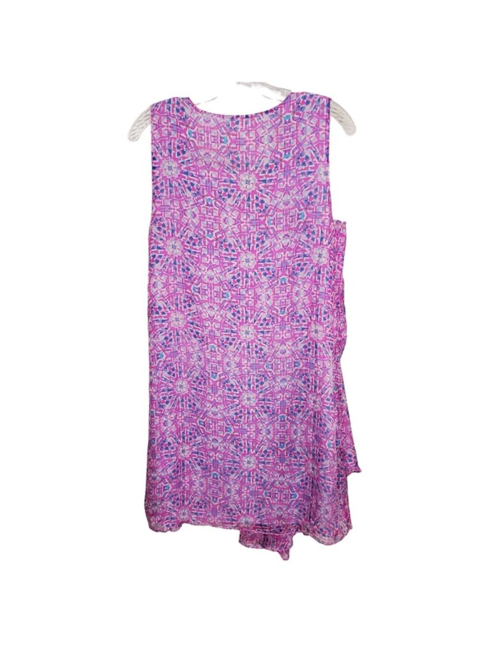 Sundance Size 8 Dress Silk Chiffon Sleeveless Sheer Mosaic Overlay Boho Festival - Picture 2 of 11